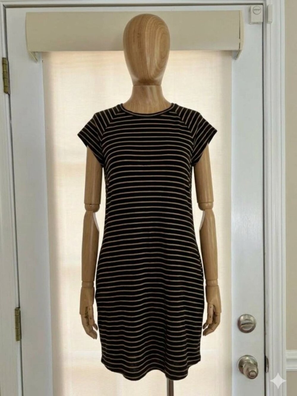 Black Striped Short Sleeve Tunic